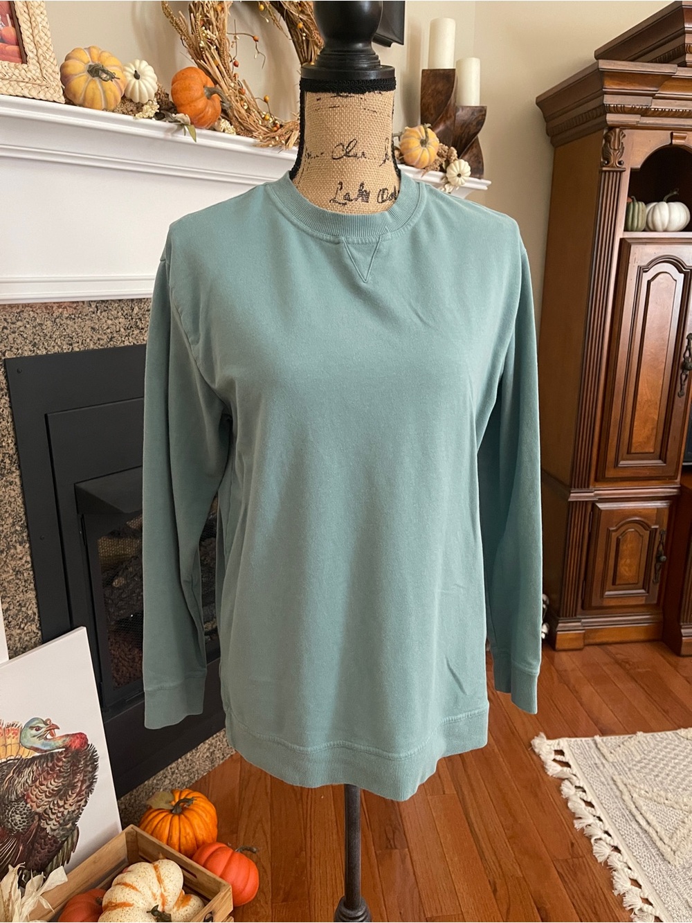 Member's Mark Women's Aqua Long Sleeve Soft Sweatshirt Top Small
